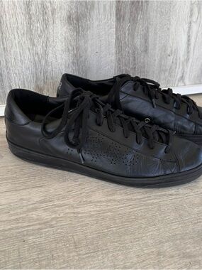 P448 John Sneakers Mens Size 46 US 12.5 Black Leather Suede Low Top Skate